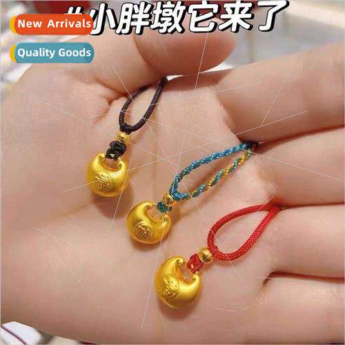 Year Dragon Sand Gold Fat Fu Pendant Necklace Small Gold Pil