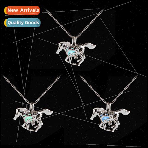 glow in dark pony pendant glow-in-the-dark animal necklace w