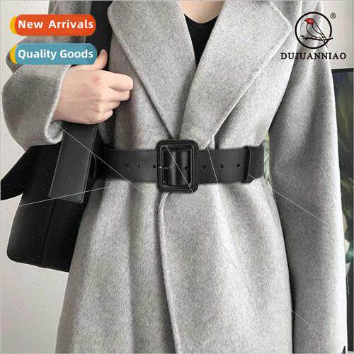Wide belt women leather versatile coat su skirt sweater wais