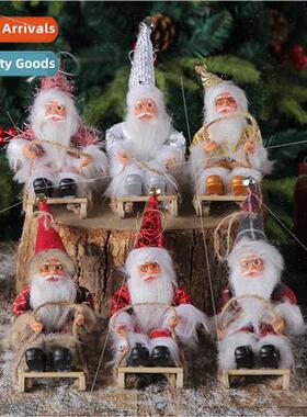 Vinyl Santa Claus doll decorations Christmas sleigh old man