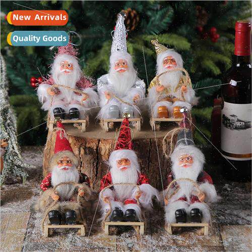 Vinyl Santa Claus doll decorations Christmas sleigh old man