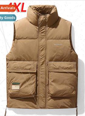 Winter down vest men fashion workwear tide stand-up collar s