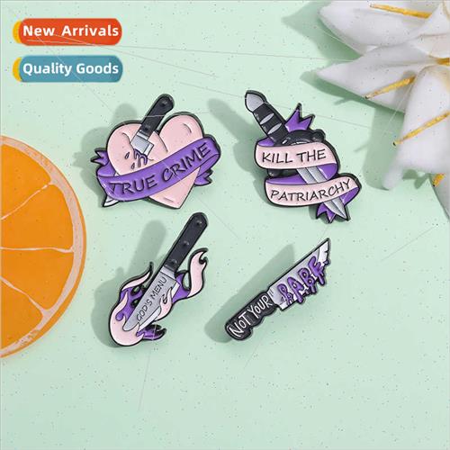New  American creative dagger knife shape brooch cartoon cut