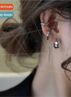 Korea 2022 new cool tide irregular metal chain ear bone clip