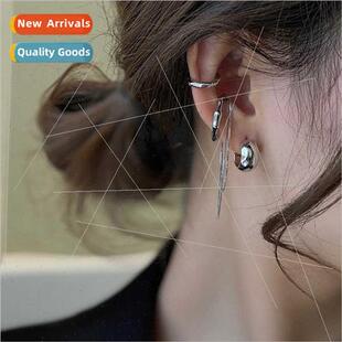 Korea new 2022 irregular cool metal tide ear clip bone chain
