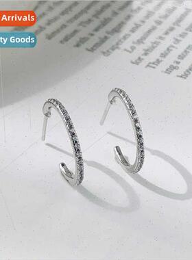 s925 silver earrings Europe circle earrings female earrings