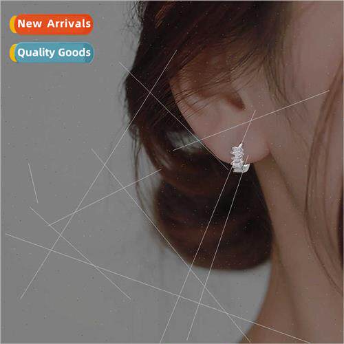 Row diamond earrings Europe cool gangster handsome full diam