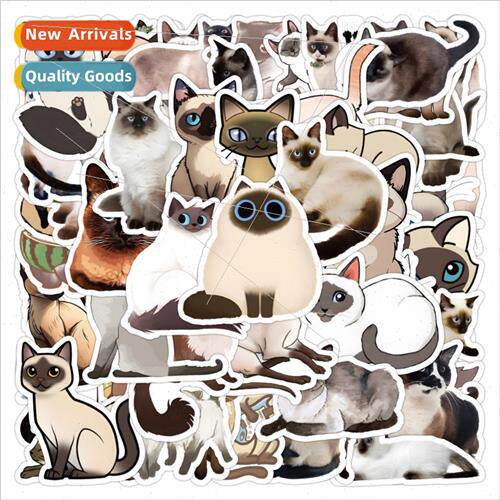 50 amese Cat Stickers Cute cat cat emoticon decorative drip