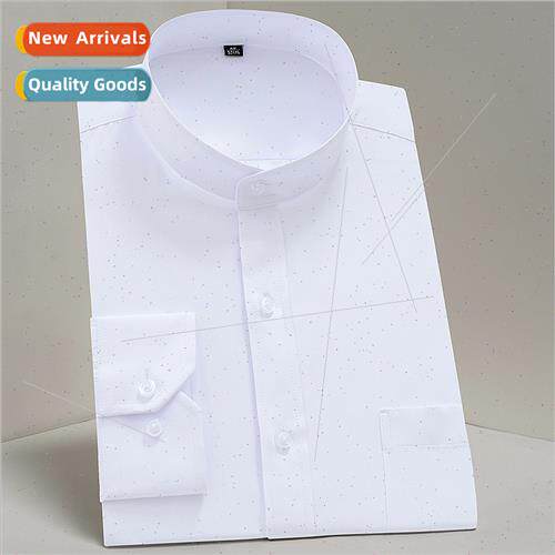 Mens Long Sleeve Mao-collar (Mandarin Collar) Shirt ngle