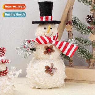 Christmas linen snowman doll dec Creative gift whe