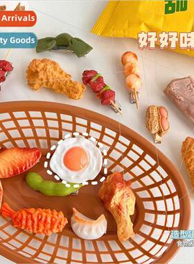 Ribs fried chicken hair clips imation food kebab grilled chi