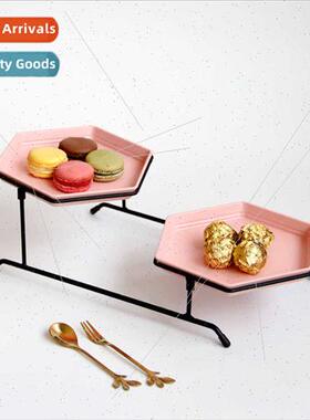 Creative pink hexagonal rhombus removable iron two-layer fru