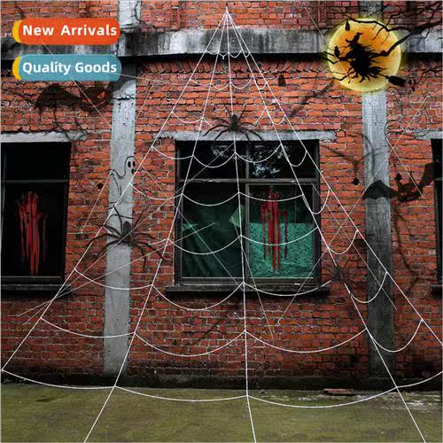 2023 new Halloween decorations silk black spider web holiday
