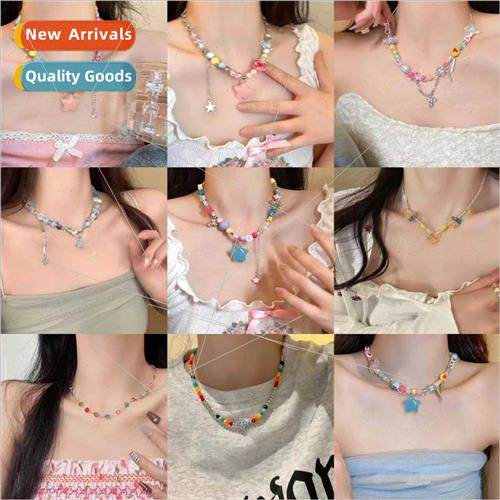 Dopamine Necklace Colorful Candy Rainbow Collarbone Chain 20