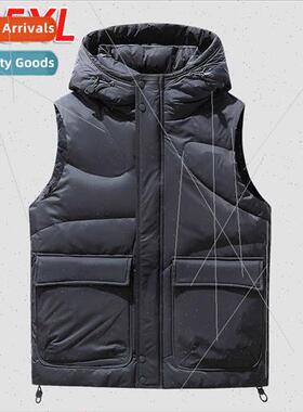 Down vest men 2023 winter new undershirt tide sleeveless hor