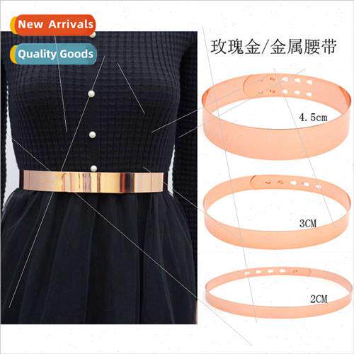 Rose Gold Metal Belt Women Decorative Metal Belt Dress Sash