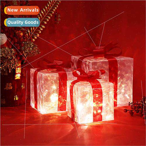 Illuminated  Box Christmas Decoration Laser  Box Stacked  Bo