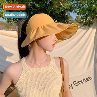 sunshade fisherman sun large ponytail brim bow new hat