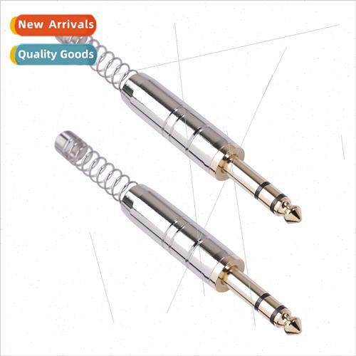 New zinc alloy shell gold-plated plug DIY 6.35mm stereo audi