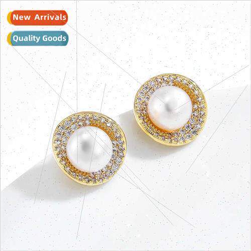 New s925 silver earrings oval zirconia natural earrings earr