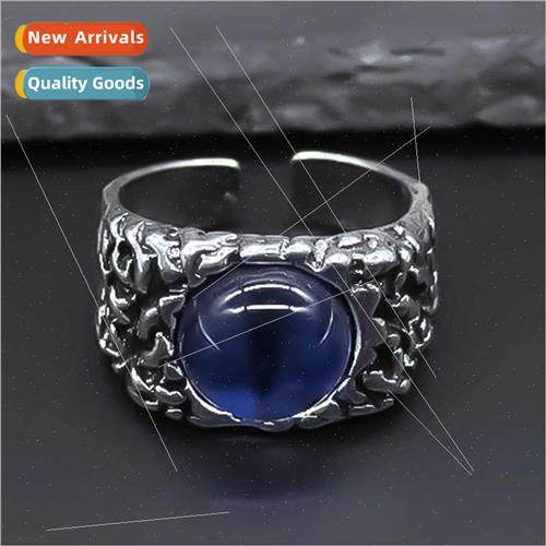 Europe Vintage Blue Devil Eye Ring Adjustable Hip Hop HJewel