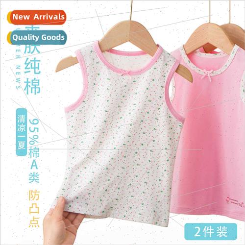 Children undershirt girls floral bow thin top single wear wh