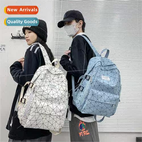 2023 fashion pu laminated geometric shoulder bag new student