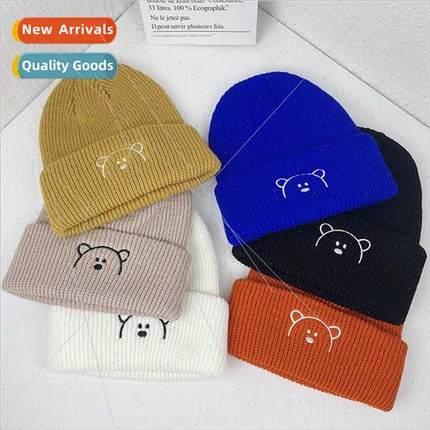Children knted hat girls boys fall winter cold warm pullover