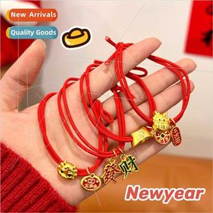 hair bgirls tie Children red Dragon ponytail headbbaby Year