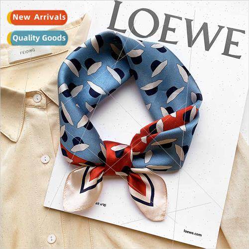 2022 Korean  new geometric pattern mulberry silk silk scarf