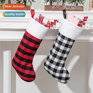black red plaid New plush decorations thin Christm Christmas