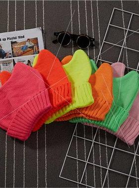 Autumn winter hats men women ltle devil horns knted hat cat