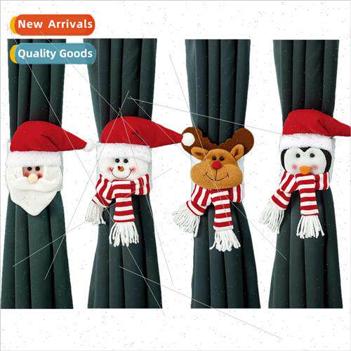 Christmas decorations cartoon dolls holding buttons curtains