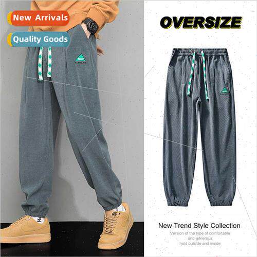 Large size pants plus wide-legged pants vertical loose sweat