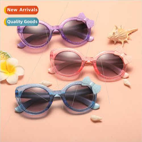 new bow children sunglasses transparent color frame thick le