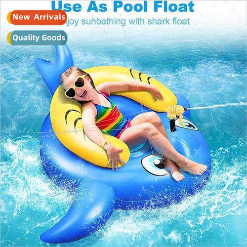 inflatable shark backrest ring water recreation toys  childr