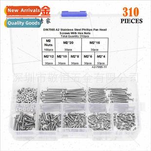 Steel 304 Machine Scre Head Stainless Pan 310pcs Phillips