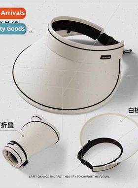 UV sunscreen hat female large brim cover face hollow top hat