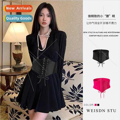 Black female new belt straps new wide waist seal simple Kore