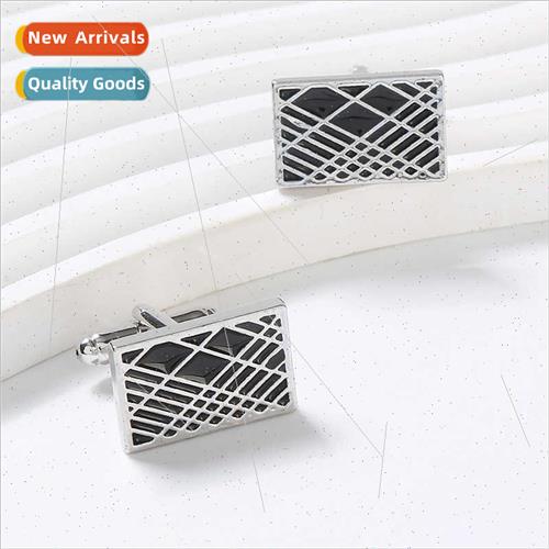 New rectangle striped lacquer men shirt cufflinks personaliz