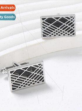 New rectangle striped lacquer men shirt cufflinks personaliz