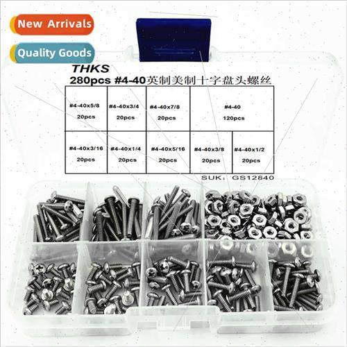 280pcs #4-40 BSP American Phillips pan head screws stainless