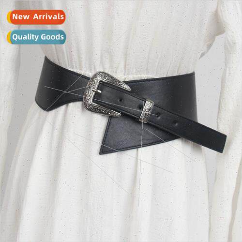 Vintage carved buckle belt female Europe decorative outwear