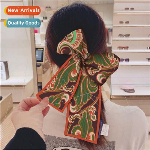 Oil painting ribbon silk scarf ~ Korean  thin narrow long si