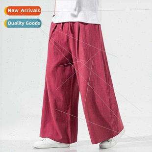 waist men washed linen cotton mid cultivation Zen new 2023