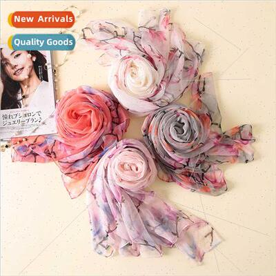 2020 Elegant Magnolia Flower Shawl Autumn New Women Crocodil