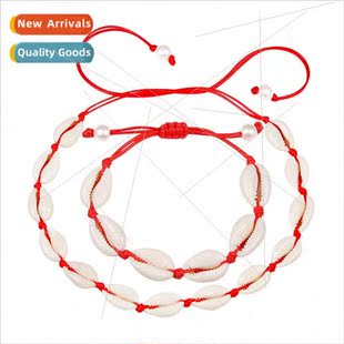 Bohemian White Shell Necklace Colorful Weaving Handmade Fema