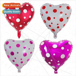 shaped polka balloon inch wedding film heart aluminum dot