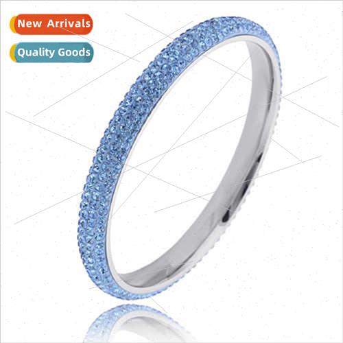 Korea 4 rows Czech diamonds arc Stainless tanium steel simpl