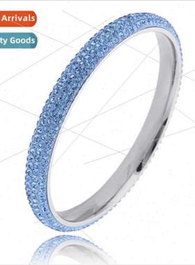 Korea 4 rows Czech diamonds arc Stainless tanium steel simpl